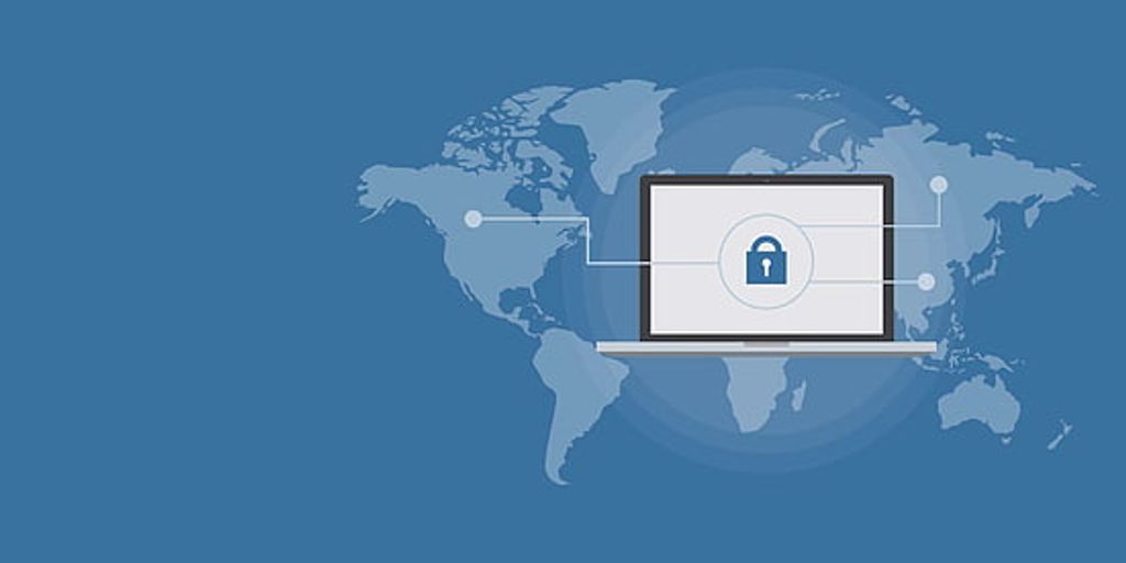 cybersecurity digital landscape with shield and binary code